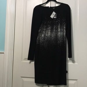 Premise Black bodycon dress with silver highlight